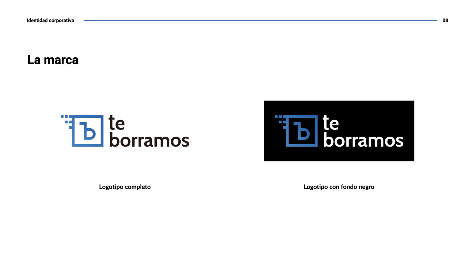 Te borramos - identidad corporativa