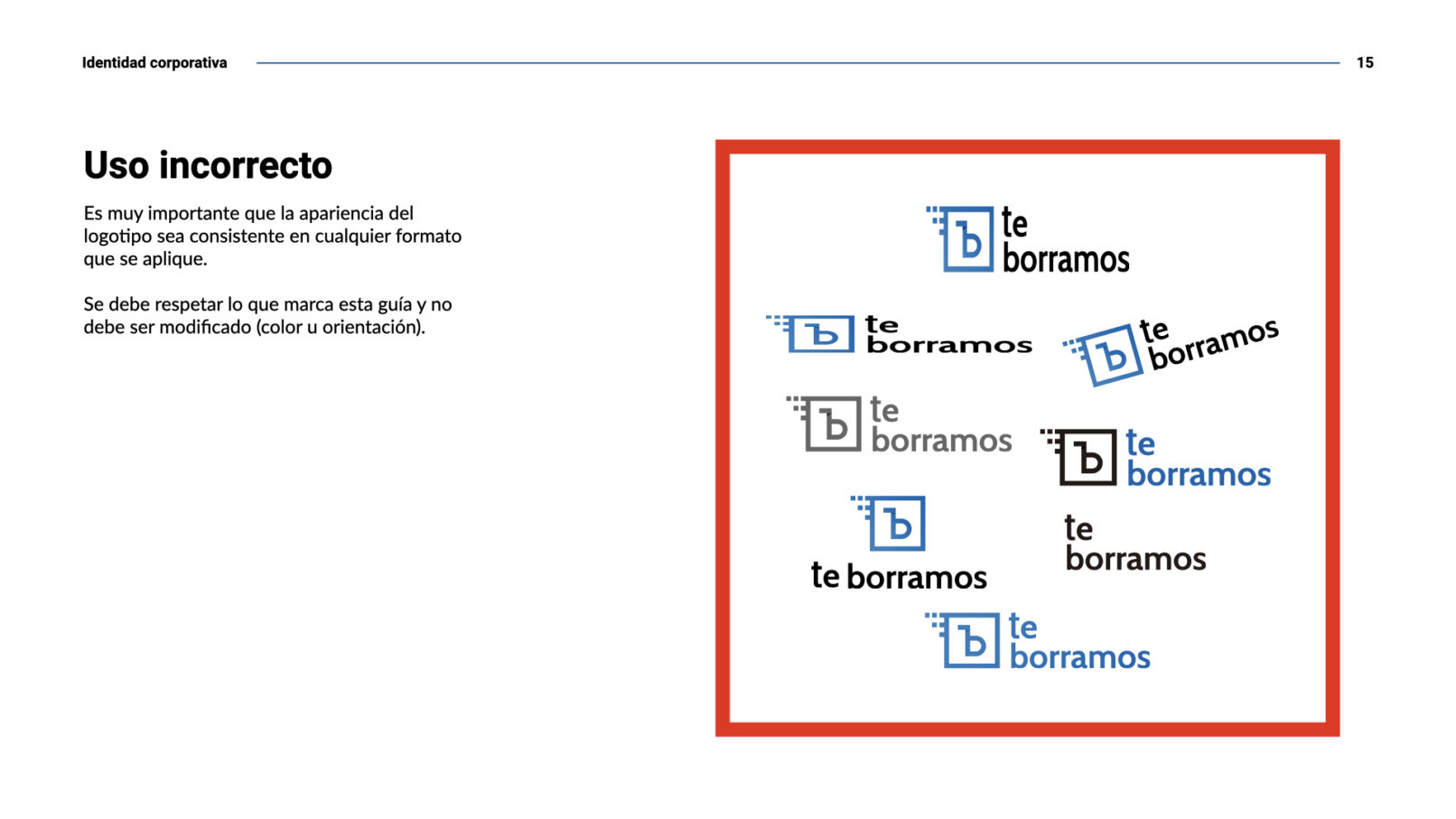 Te borramos - identidad corporativa