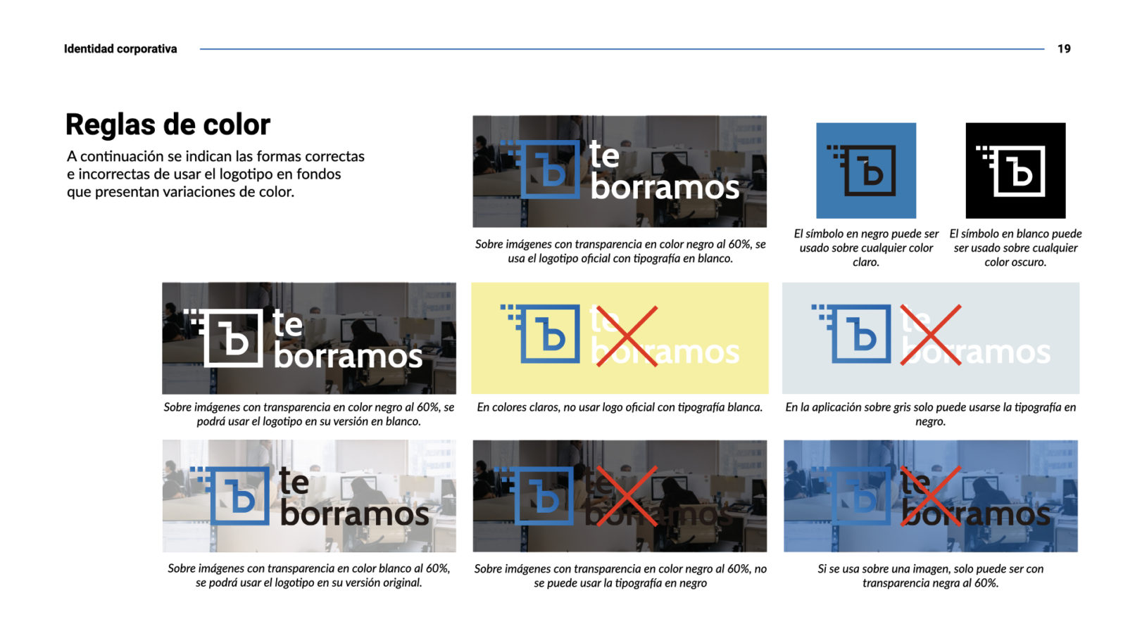 Te borramos - identidad corporativa