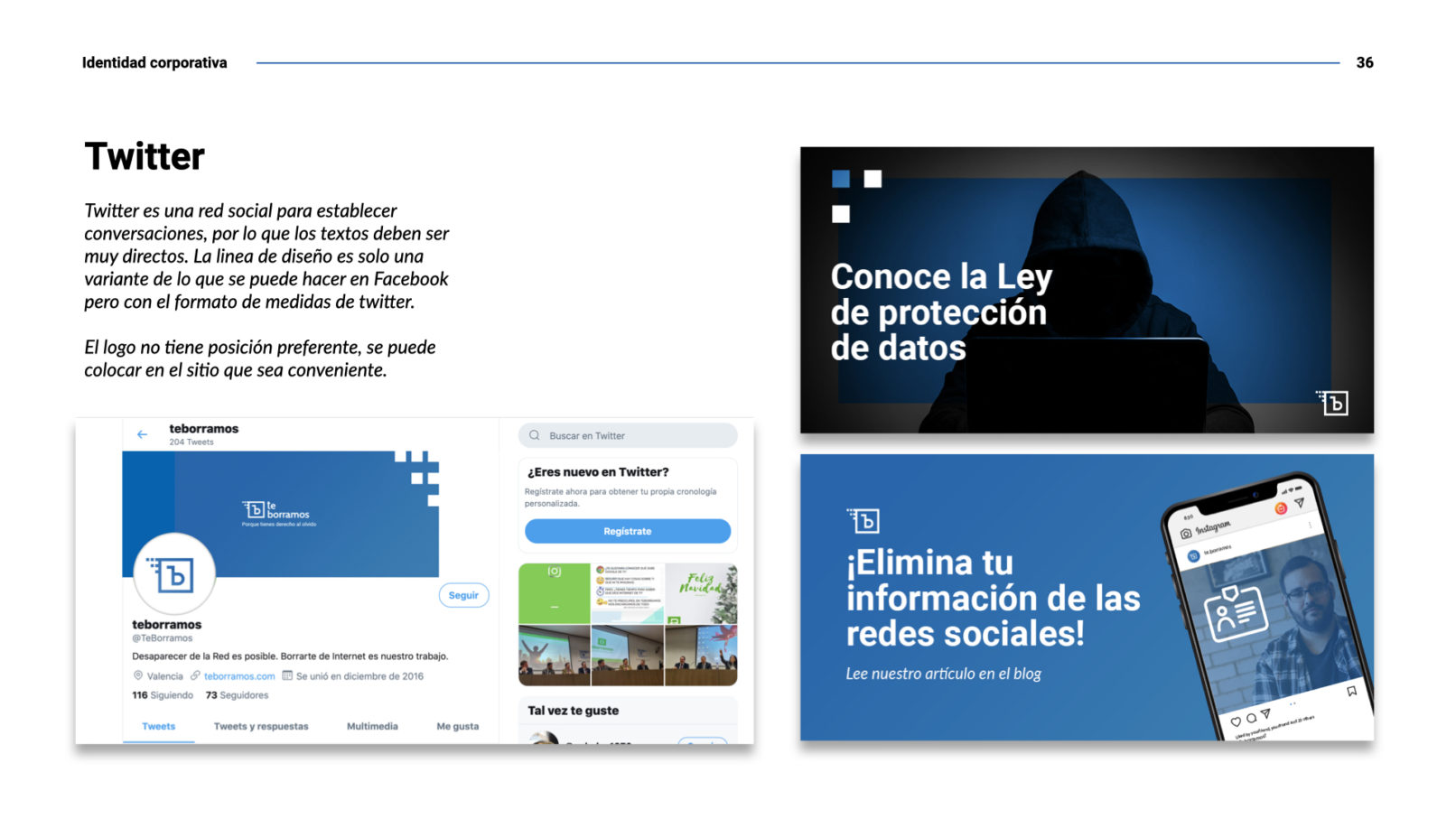 Te borramos - identidad corporativa