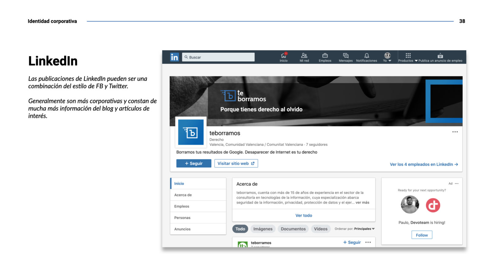 Te borramos - identidad corporativa
